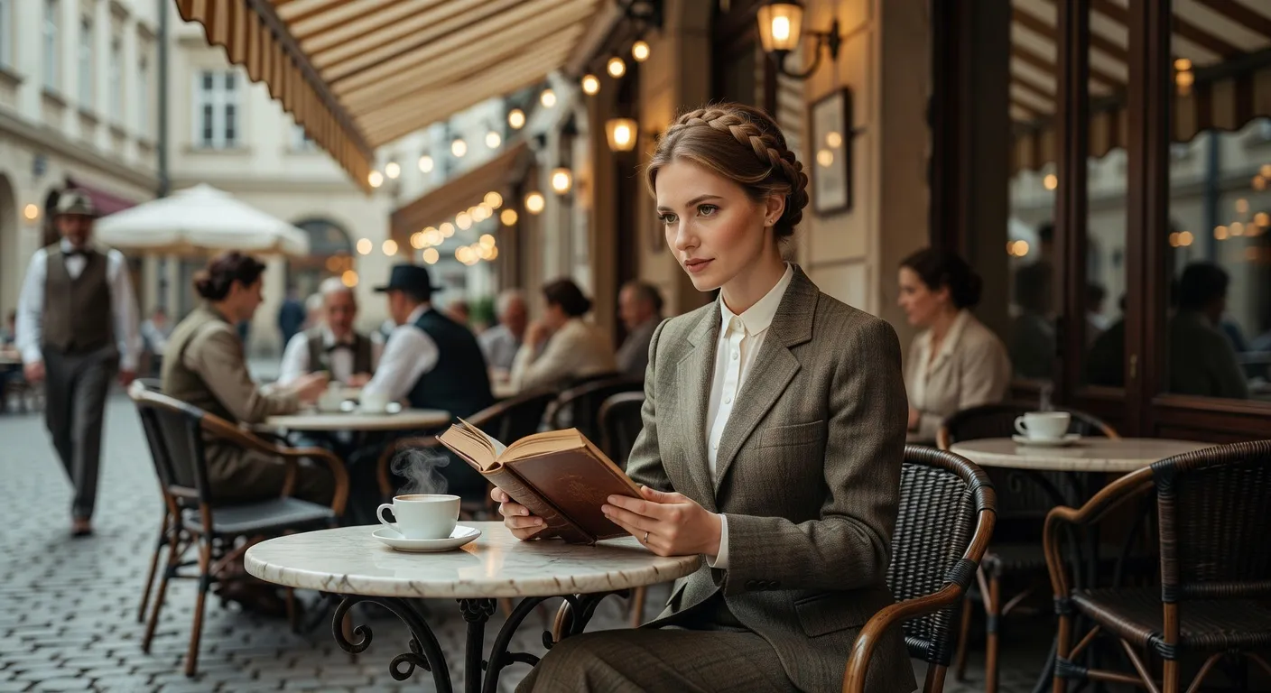 Femme russe lisant dans un cafe a l'europeenne — Beauté des femmes russes : pourquoi sont-elles si belles et 