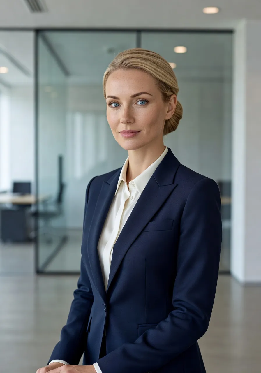 Portrait d'une femme slave sophistiquee en tenue professionnelle — Beauté des femmes russes : pourquoi sont-elles si belles et 